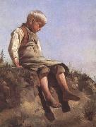 Franz von Lenbach Young boy in the Sun (mk09) oil on canvas